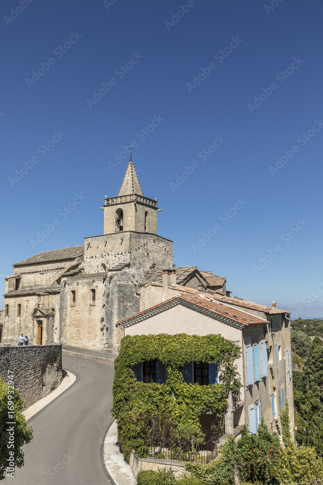 scenic old historic church of Venasque