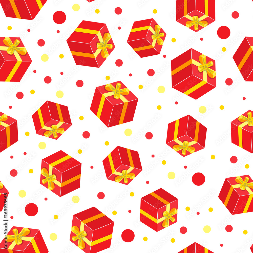 Seamless Gift pattern red gift boxes