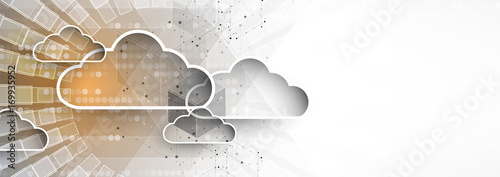 Modern cloud technology. Integrated digital web concept