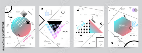Set of minimalist covers design with geometric forms