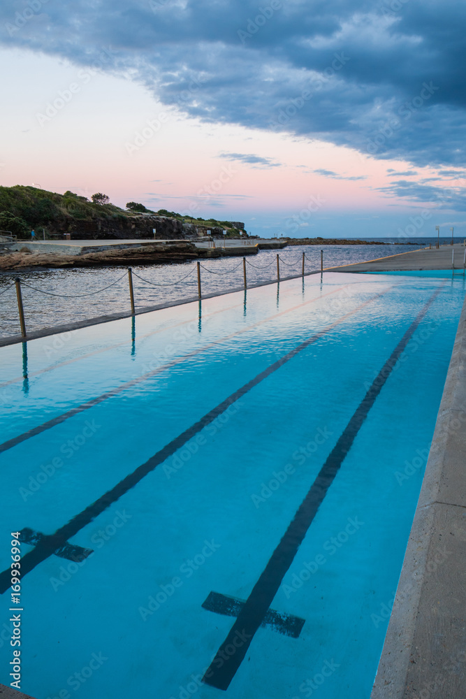 Empty swimming pool at Clovelly beach.