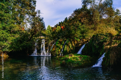  Waterfall on Korana river canyon in village of Rastoke. Slunj in Croatia photo