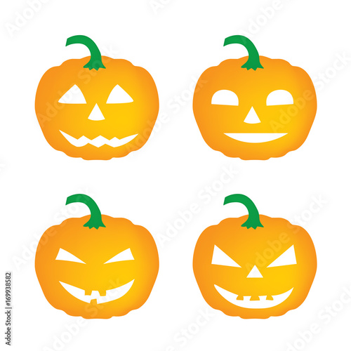 set of halloween pumpkins- vector illustration