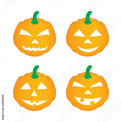 set of halloween pumpkins- vector illustration