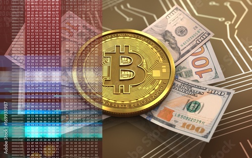 3d bitcoin banknotes