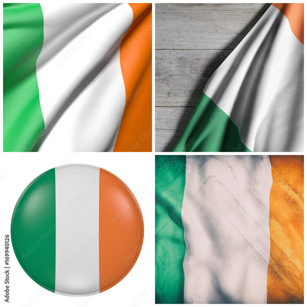 Obraz premium Ireland flag composition