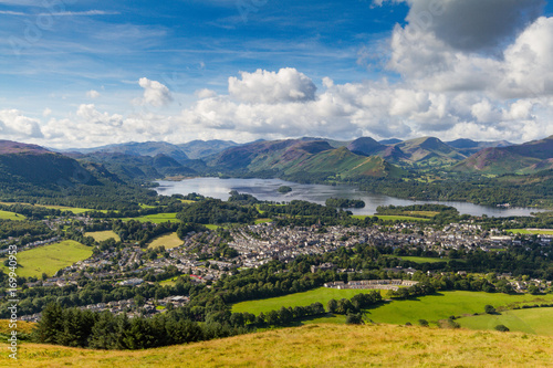 View of Keswick and Derwent Water from Latrigg, Cumbria, UK photo