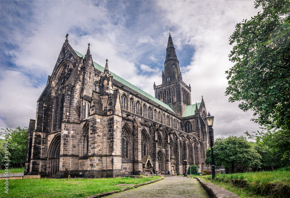 Glasgow Cathedral at a cloudy day St.Mungo