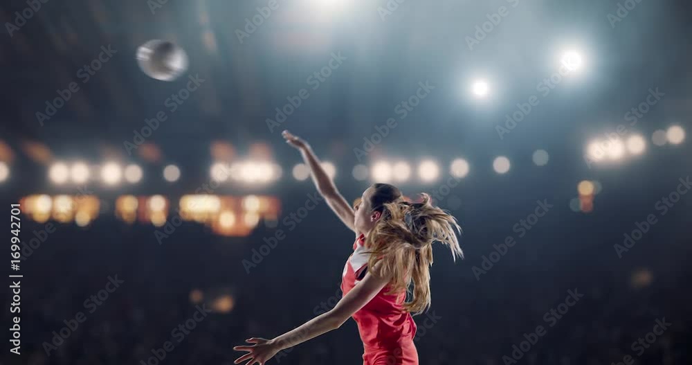Volleyball female player in action