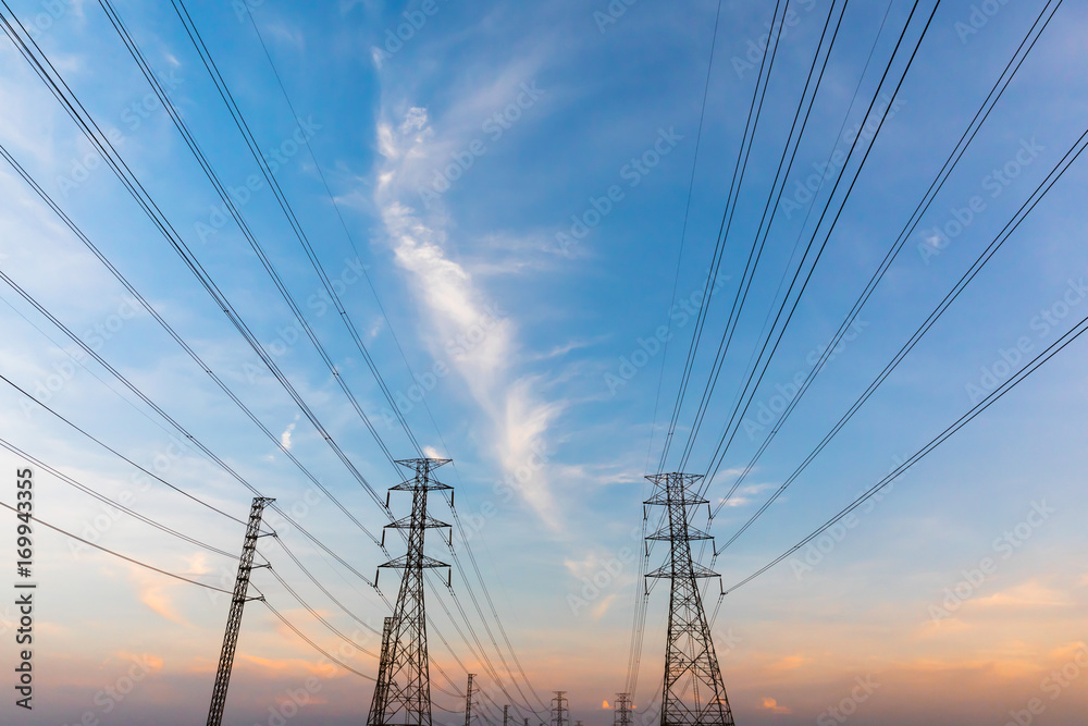 Fototapeta premium High voltage post.High-voltage tower sky
