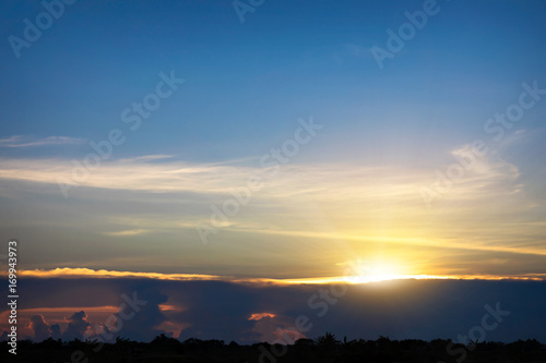 Sunset with sun rays