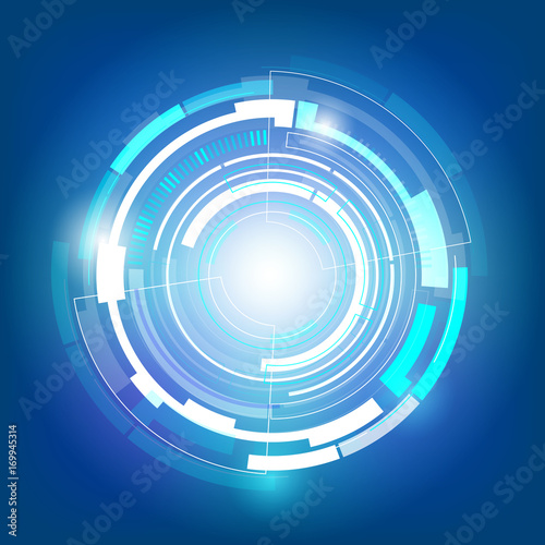Blue Circle Hi Technology Abstract Digital Communication Concept Vector Background
