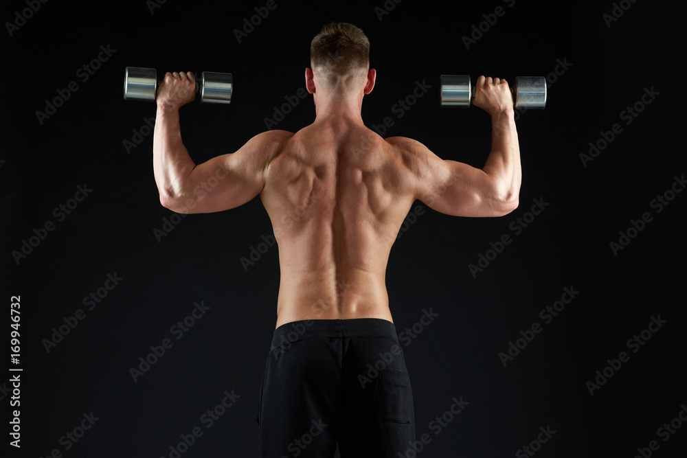 man with dumbbells exercising
