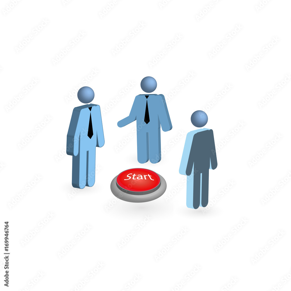 Businessmen are discussing the beginning of a new project. Business idea concept