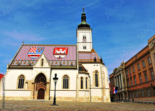 Colorful facade of saint Mark church