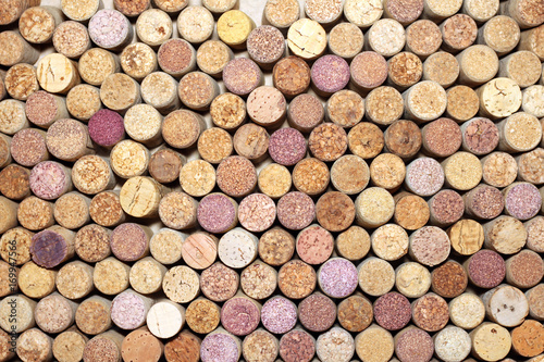 Brown background of wooden wine corks