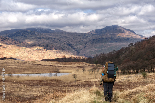 A hiker making their way along the iconic West Highland Way Scotlands oldest long distance trail