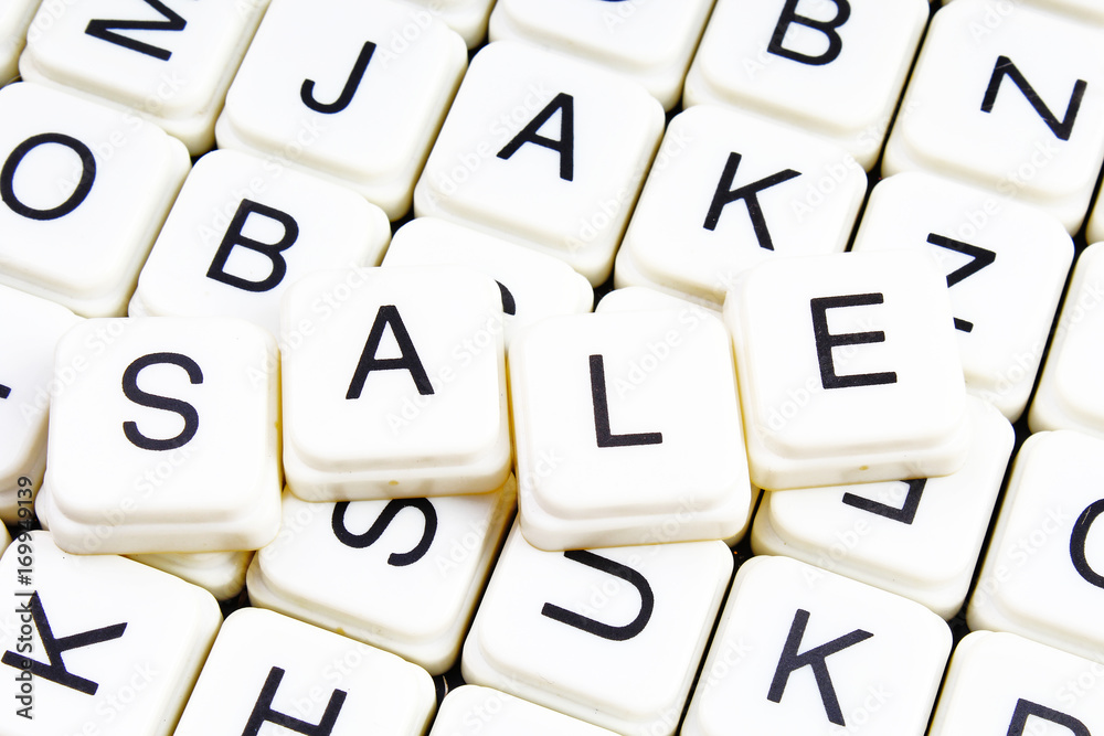 Sale text alphabet word by letters. Letter blocks crossword Sale text alphabet word by letters. Letter blocks crossword