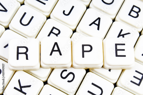 Rape text alphabet word by letters. Letter blocks crossword 