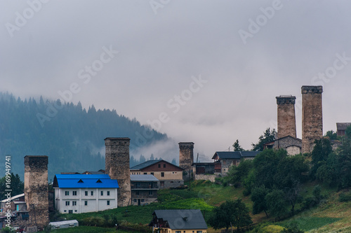 It is a highland townlet in northwest Georgia, at an elevation of 1500 metres in the Caucasus Mountains. photo