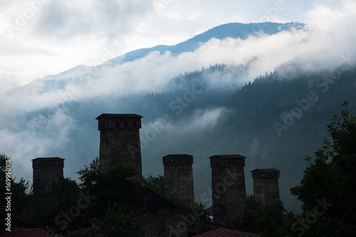 It is a highland townlet in northwest Georgia, at an elevation of 1500 metres in the Caucasus Mountains. photo