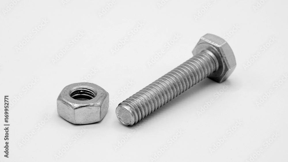 nuts and bolts isolated on white background nuts and bolts isolated on white background