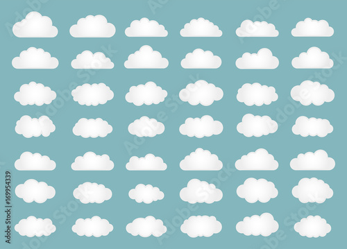 Set of clouds. Cloud icon. Vector illustration.