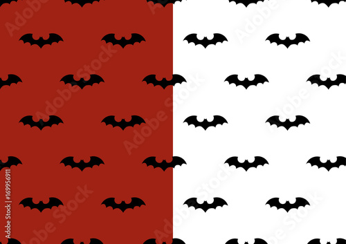 Abstract Seamless Pattern Halloween with bats, vector background design.