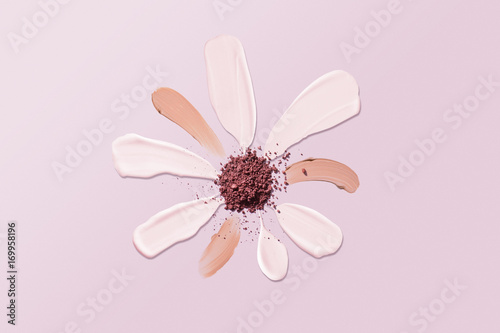 Makeup smear flower background, brushstrokes