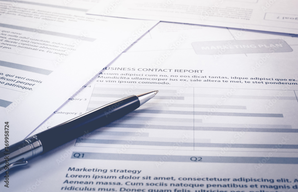 Business analysis concept. Close up pen on documents marketing paper background. Business analysis concept. Close up pen on documents marketing paper background.