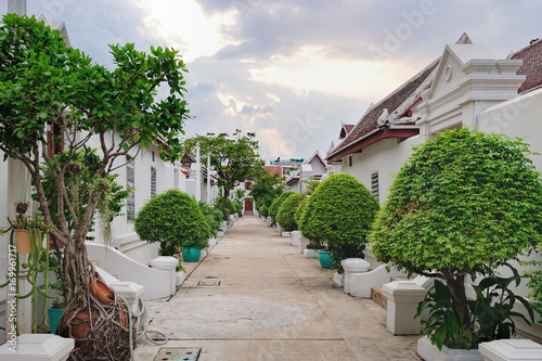 Panorama of streets and houses in Bangkok. The area near Wat Pho, Bangkok, Thailand.