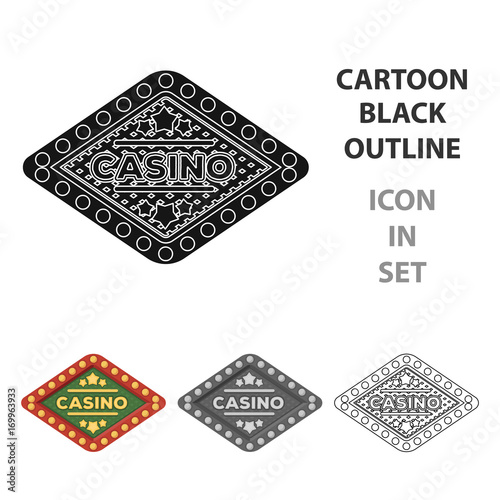 The emblem of the playing club with the inscription of the casino.Kasino single icon in cartoon style vector symbol stock illustration.