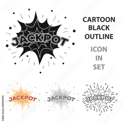 Jackpot, winnings at the casino. The greatest win in the game club.Kasino single icon in cartoon style vector symbol stock illustration.