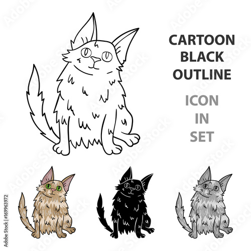 Turkish Angora icon in cartoon style isolated on white background. Cat breeds symbol stock vector illustration.