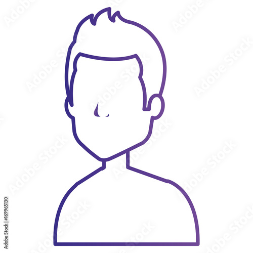 young man shirtless avatar character vector illustration design