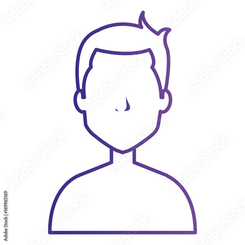 young man shirtless avatar character vector illustration design