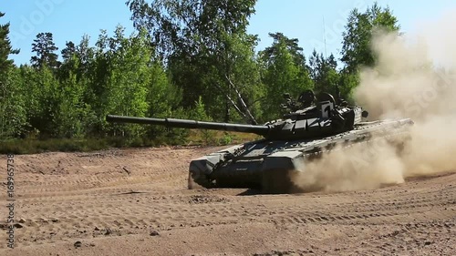 Main battle tank are going to dust on the ground for military exercises