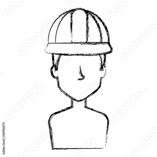 repairman builder shirtless avatar character vector illustration design
