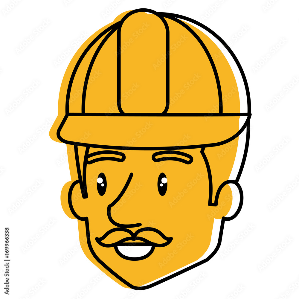 repairman builder head avatar character vector illustration design repairman builder head avatar character vector illustration design