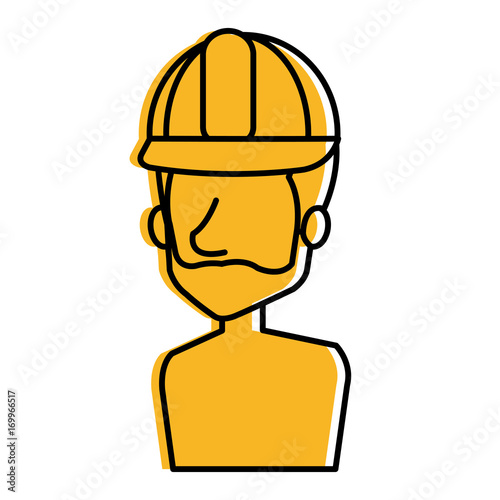 repairman builder shirtless avatar character vector illustration design