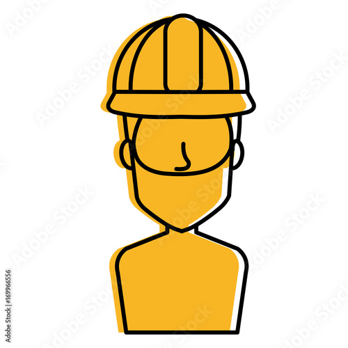 repairman builder shirtless avatar character vector illustration design