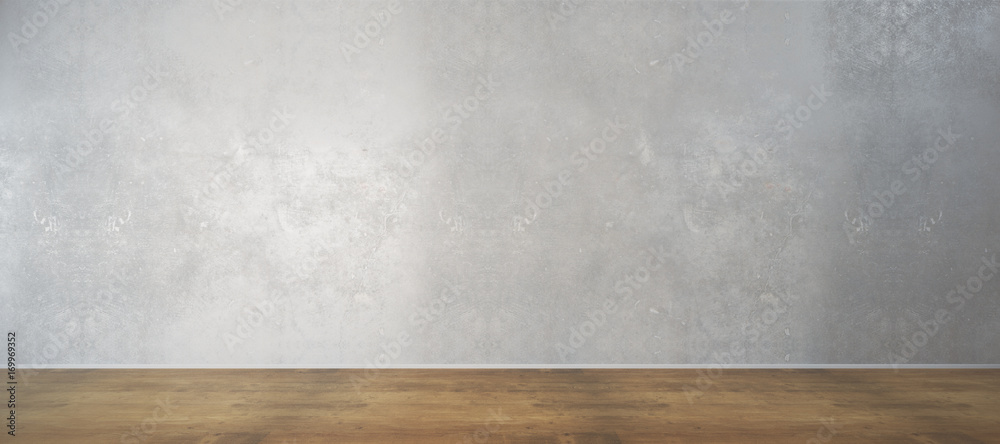Room with blank concrete wall - obrazy, fototapety, plakaty 