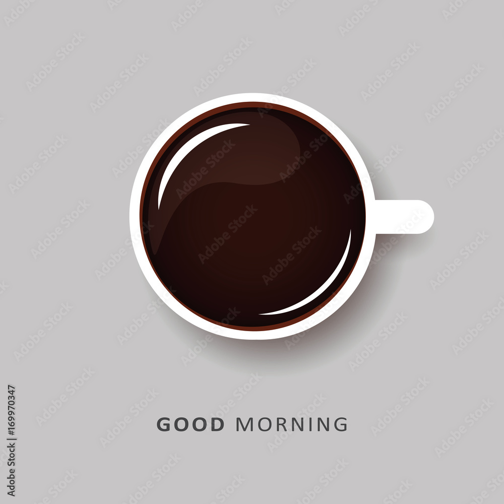 guten morgen kaffee schwarz Stock Vector | Adobe Stock