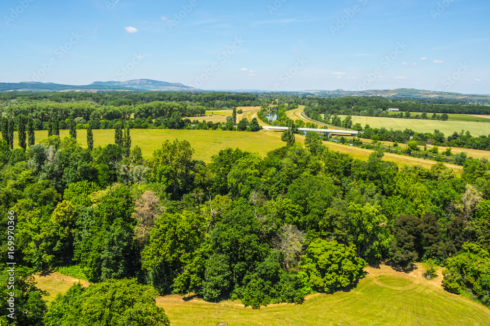 Obraz premium top view of a beautiful green park