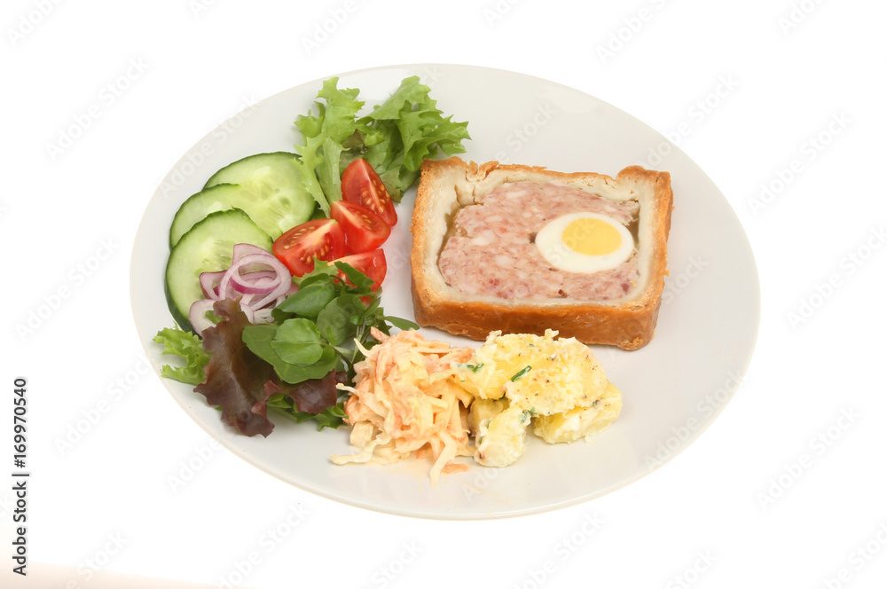 Gala pie and salad Gala pie and salad