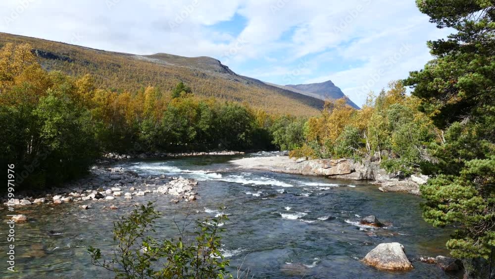 River during autumn at Ovre Dividal National Park Norway River during autumn at Ovre Dividal National Park Norway