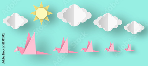 Style Paper Origami Crafted Word.