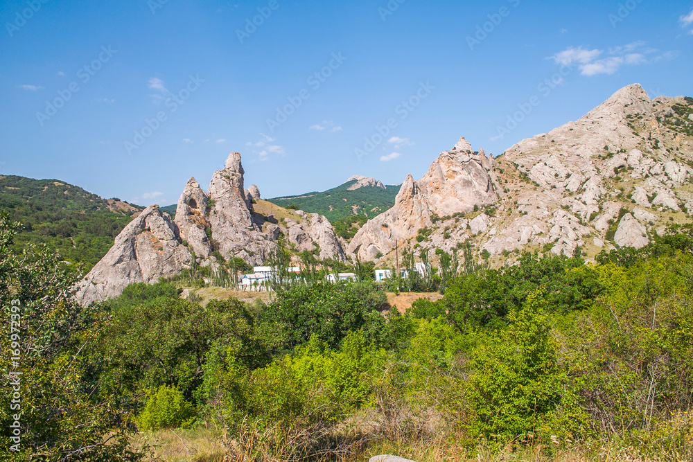 Naklejka premium Rocky mountain landscape in Crimea, Russia