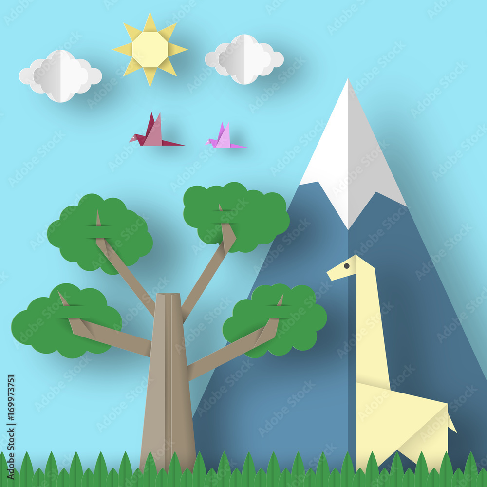 Naklejka premium Paper Origami Concept.