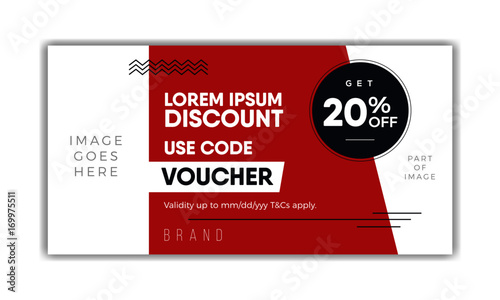 Meal Voucher template, coupon design, ticket, banner. Modern, minimal, simple & luxury standard layout concept.